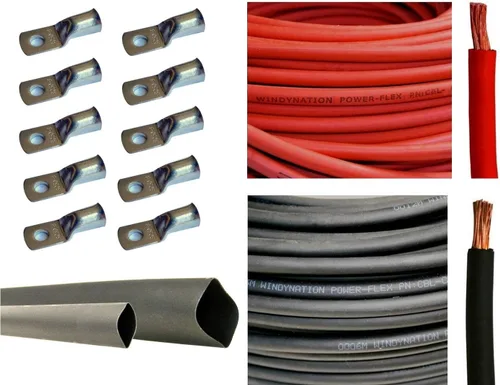 Vista 6 de WNI - Cable de cobre puro ultra flexible para soldadura + 5 terminales eléctricas para cable de cobre de 0.31 pulgadas y 5 de 0.38 pulgadas + tubo