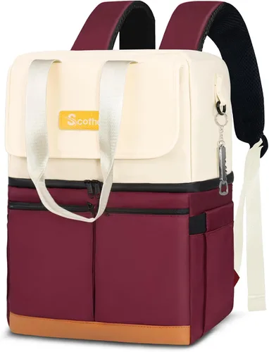 Vista 10 de Scothen Mochila Enfriadora con Doble Cubierta y 12 Paquetes de Hielo - Mantiene 36 Latas Frías por Hasta 24 Horas - Mochila Enfriadora Aislada