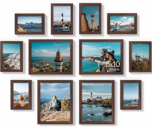 Vista 19 de Vittanly Paquete de 7 Marcos de Fotos, Marcos de Fotos Collage Decoración de Pared para Pared o Mesa, Múltiples Tamaños con 1 Pieza de 11x14