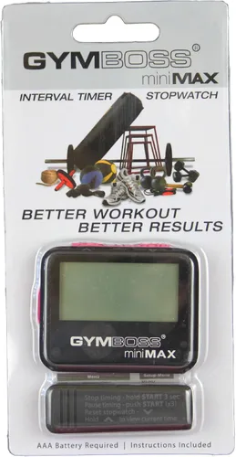 Vista 4 de Gymboss Temporizador de intervalo miniMAX y cronómetro - Negro/Rosa