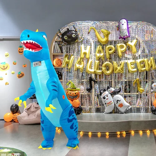 Vista 7 de Dinosaur Costume for Adults Inflatable Costume Adult Full Body Dinosaur Air Blow up Halloween Costume for Men and Women
