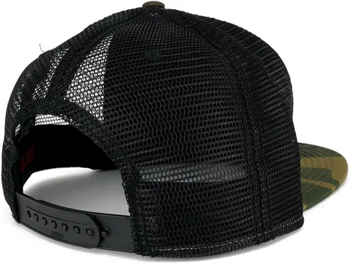 Vista 2 de Parche de camuflaje con bordado de mapamundi blanco sólido y plano, gorra de malla