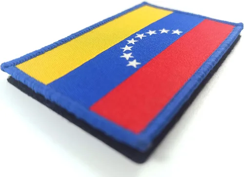 Vista 2 de Overdecor Parches militares tácticos con la bandera venezolana de Venezuela, cierre de , paquete de 2
