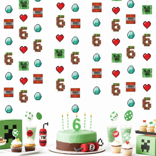 Vista 6 de Decoraciones de cumpleaños de dinosaurio de 52 pies para niños, pancarta de cumpleaños de tercer dinosaurio Rex, guirnalda de serpentinas, telón