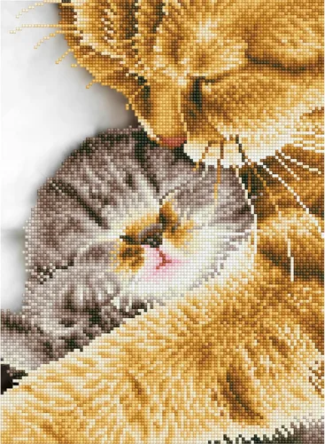 Vista 6 de DIAMOND DOTZ Tender Moment Cats - Kits de pintura de diamantes para adultos, kits de arte de diamantes, un kit de manualidades creativo relajante
