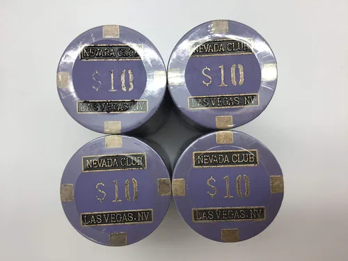 Vista 2 de Nevada Club Fichas de póquer - (100) $10 Núcleo de latón 0.53 oz