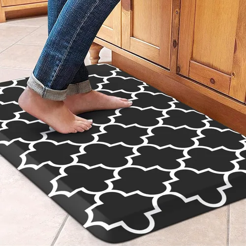 Vista 31 de WISELIFE Tapete de cocina acolchado antifatiga, 17.3 x 28 pulgadas, antideslizante, resistente, de PVC, ergonómico, impermeable, cómodo