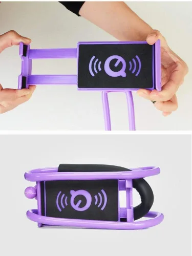 Vista 5 de Soporte para teléfono celular con cuello de cisne Universal Mobile Phone Stand,Lazy Bracket,360 Rotating, DIY Flexible Mount Stand with Multiple