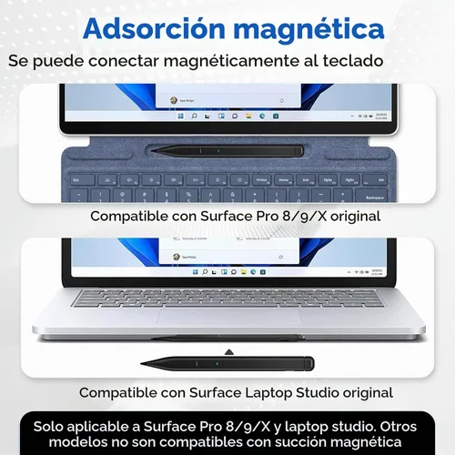 Vista 8 de Lápiz capacitivo para Microsoft Surface, JvKzaen Lápiz delgado para Surface con 4096 niveles de presión, batería de larga duración de 66H, carga Back