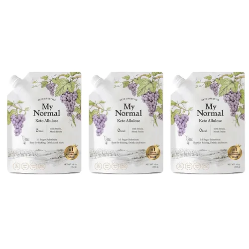 Vista 14 de My Normal Keto Allulose 17.10 onzas – Alulosa 99.52%, fruta del monje, jarabe fino de mezcla de stevia, edulcorante cero calorías, sustituto