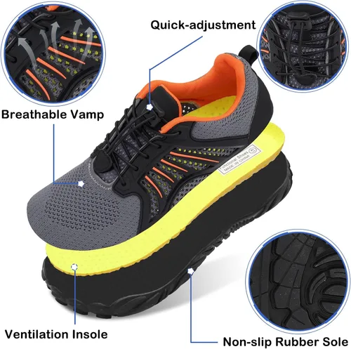 Vista 4 de Scurtain Unisex Mens Womens Athletic Hiking Water Shoes Quick Dry Barefoot Aqua Shoes Swim Shoes Beach Shoes with Drainage