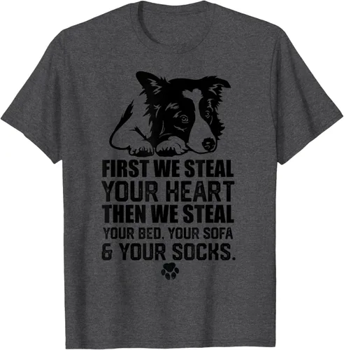 Vista 32 de Border Collie Steal Your Heart Steal Your Bed - Camiseta de sofá, Gris