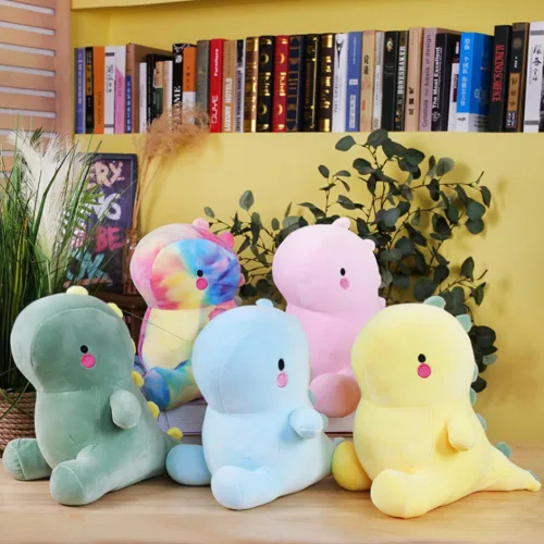 Vista 5 de Juguete de peluche de dinosaurio, lindo y suave, regalo de muñeca de peluche de dinosaurio, adecuado para familiares y amigos en cumpleaños, Verde