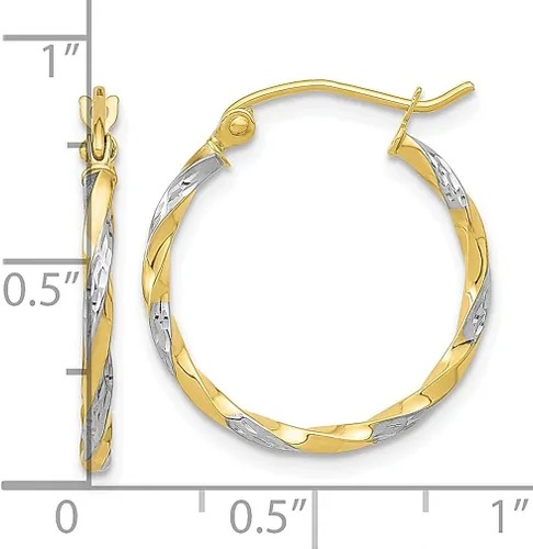 Vista 4 de Juego de aretes de aro trenzados de oro amarillo de 10 quilates, joyería fina redonda para mujer, regalos para ella, Cristal Oro amarillo