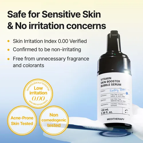 Vista 8 de MEDITHERAPY Suero de vitamina C para la cara, fórmula de microburbujas para absorción instantánea, brillo visiblemente radiante, vitamina C