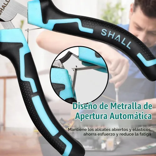 Vista 4 de SHALL Juego de Alicates Mini, Juego de Herramientas de Alicates Pequeños de 6 Piezas Incluye Punta de Aguja, Nariz Larga, Nariz Curvada, Diagonal