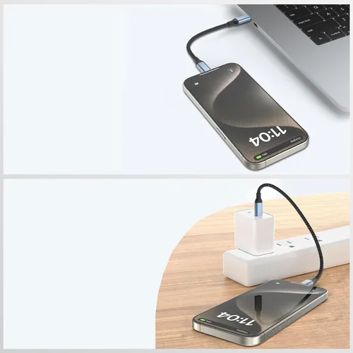 Vista 6 de Cable corto C a C de 6 pulgadas, paquete de 3 cables de carga rápida USBC de carga rápida para iPhone 16, cargador corto de automóvil, cable USB C a