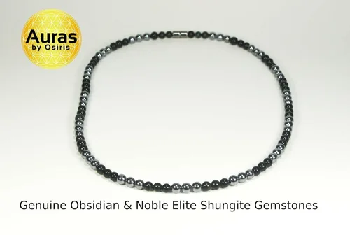 Vista 11 de Collar de cristal de obsidiana negra hecho a mano, collar de cuentas de piedras preciosas naturales auténticas, curación, protección, talismán mala