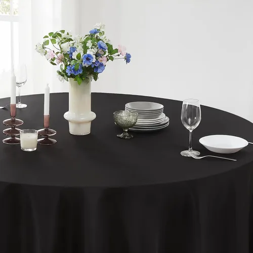 Vista 8 de Paquete de 2 manteles redondos de 90 pulgadas, manteles lavables de poliéster de lino decorativo para la mesa del comedor, banquetes, fiestas
