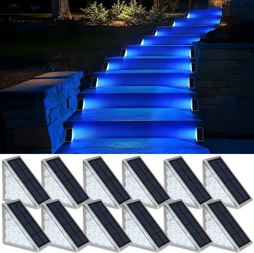 Vista 9 de AUDLES Luces LED Solares para Escalones Impermeables Luces para Escaleras Exteriores, Luz Solar para Terraza Decoración Exterior IP67 Luz
