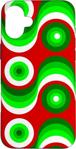 Vista 22 de iPhone 16 ugly christmas mod groovy red green 1960s 1970 retro vintage Case