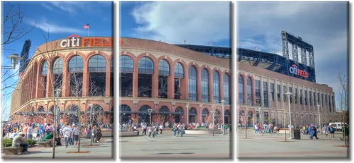 Vista 10 de TUMOVO American Major Baseball - Lienzo decorativo para pared, diseño de estadio de los Bravos, 3 piezas, arte de pared de Filadelfia, cuadros