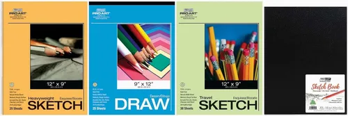 Vista 6 de PRO ART Paquete económico de papel para dibujar/boceto/encuadernado, multicolor