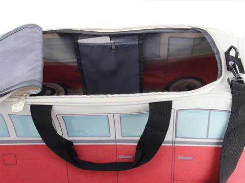 Vista 6 de BRISA VW Collection - Volkswagen Samba Bus T1 Camper Van Sport, gimnasio, bolsa de viaje, bolsa de lona con compartimento para zapatos y artículos