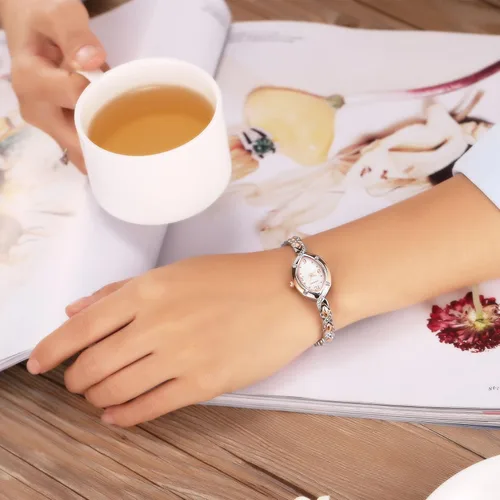 Vista 6 de TIME100 Womens Watches Bracelet Dial Ladies Fashion Dress Quartz Wrist Watch Oval Square Round Mini Women Watch Waterproof