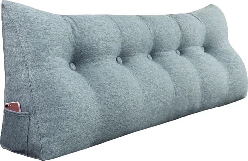 Vista 29 de Almohada de cuña acolchada de 8 libras para cabecero, posicionador corporal en forma de triángulo, almohada de lectura para la cama, almohada