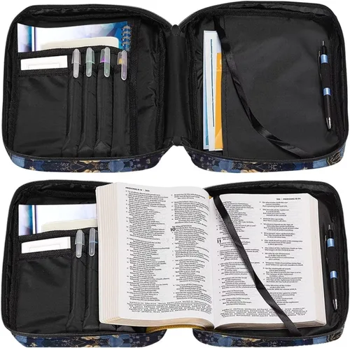 Vista 4 de Bolsas de estudio bíblico de fútbol para hombres y niños, estuche de transporte de la Biblia con correa, bolsas con cremallera para la Biblia