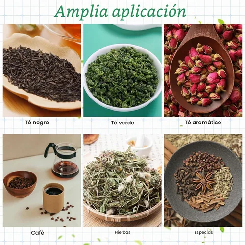 Vista 6 de 1000 bolsas de té desechables para té de hojas sueltas, bolsas de té vacías con cordón a granel, bolsas de filtro de té con cucharas de té para té