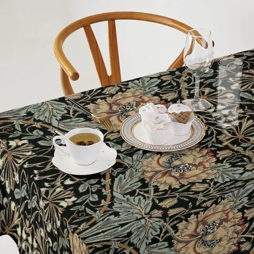 Vista 66 de Mantel Floral Retro de Pájaros, Diseño Original Bohemio William Morris Estampado Cubierta de Mesa para Hogar Picnic Fiesta Comedor Cocina William