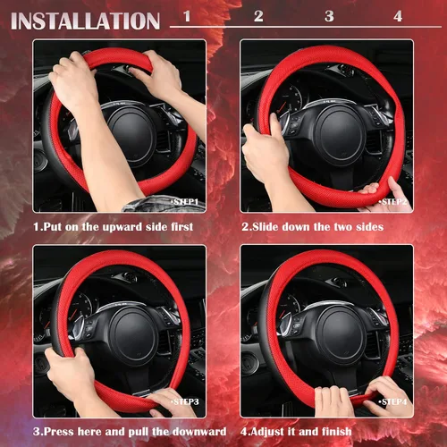 Vista 7 de CAR PASS Fundas de asiento de malla de aire 3D para automóvil, juegos completos con esponja de 5 mm, 4 alfombrillas impermeables para el suelo
