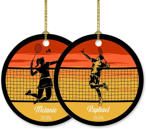 Vista 8 de Adorno personalizado de tiro con arco de Navidad 2025, adorno de Navidad con arco y flecha, regalo con nombre de arquero, año, adorno de jugador