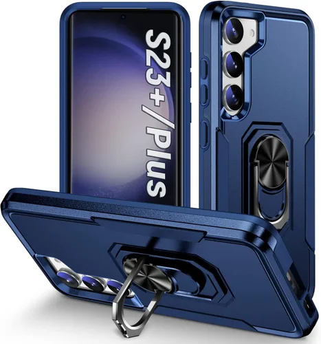Vista 18 de Funda protectora diseñada para Galaxy S23 con soporte, a prueba de caídas militares, a prueba de golpes, a prueba de polvo, para Samsung S23, rosa