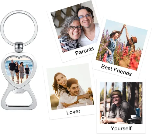 Vista 6 de Personalized Master Llavero de abridor personalizado, llavero de fotos de color, accesorios de joyería para hombres, papá, cumpleaños, regalos