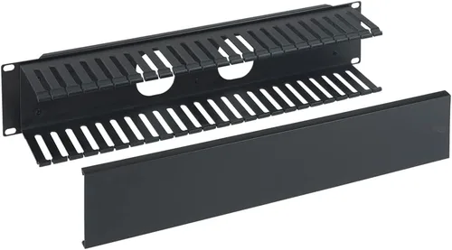 Vista 13 de ICC Panel de gestión de cables de conducto de dedo de 1U con cubierta, plástico con marco trasero de metal, 3 pulgadas de profundidad, gestión
