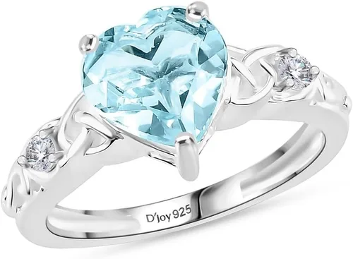 Vista 10 de Shop LC Blue Topaz Birthstone Ring for Women in 925 Sterling Silver Topacio azul