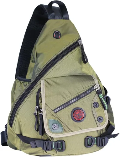 Vista 11 de bolso bandolera grande, mochila para portátil, bolso de mensajero cruzado, mochila de viaje para el hombro (A-Negro)