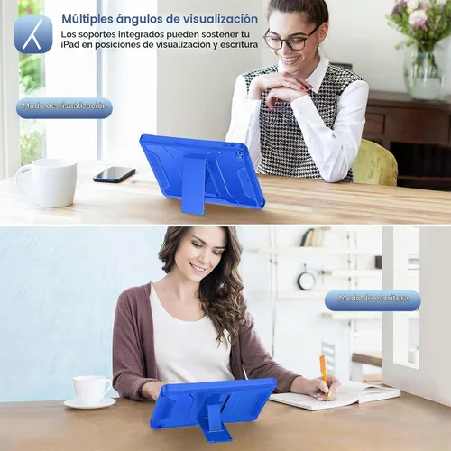 Vista 6 de Soke Funda para iPad de 9ª/8ª/7ª generación de 10.2 pulgadas (versión 2021/2020/2019), con protector de pantalla integrado y soporte, funda