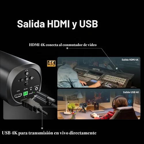 Vista 5 de AVMATRIX FHD 4K Cámara web gran angular con zoom óptico 10X ToF AF