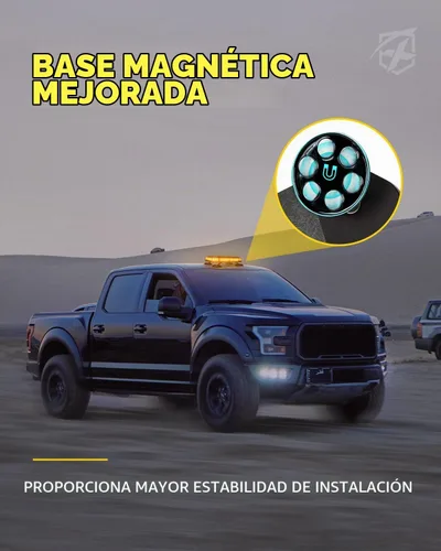 Vista 5 de Xprite Barra de Luz Estroboscópica de Emergencia Ámbar para Techo, Luces Intermitentes de Advertencia y Baliza de Seguridad con Panel de Control