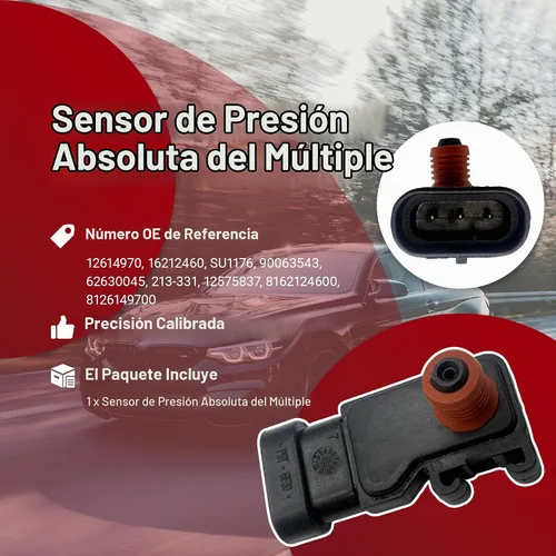 Vista 2 de Sensor de presión absoluta del colector de mapa reemplaza 12614970 16212460