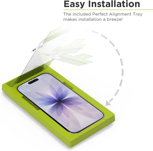 Vista 2 de PureGear Protector de pantalla para iPhone 17, 6.3 pulgadas, con bandeja de instalación