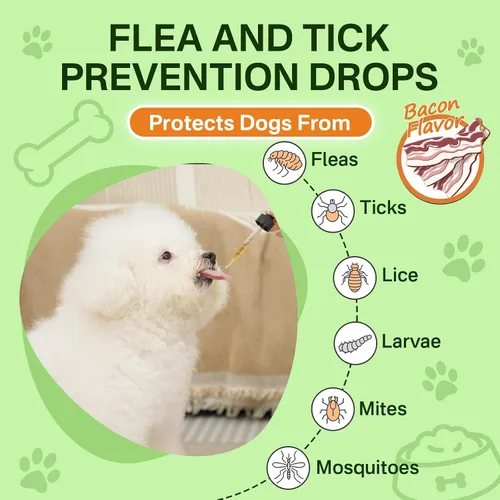 Vista 3 de Puyrzoe Prevención de pulgas y garrapatas para perros, gotas de tratamiento oral de pulgas para perros