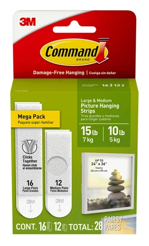 Vista 14 de Command 15 & 10 lb Assorted Picture Hanging Strips, 28 Pairs (56 Strips) (Pack of 2)