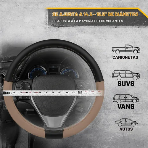 Vista 4 de Caterpillar Funda para volante ergonómica de dos tonos, agarre de piel suave.