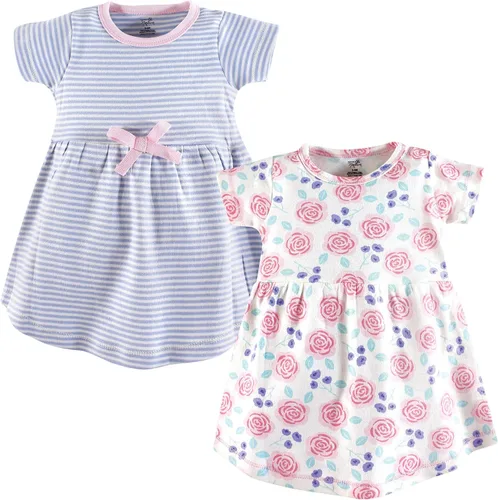 Vista 21 de Touched by Nature - Vestidos de manga corta y manga larga de algodón orgánico para niñas pequeñas, bebés y mujeres Manga larga con flores abstractas