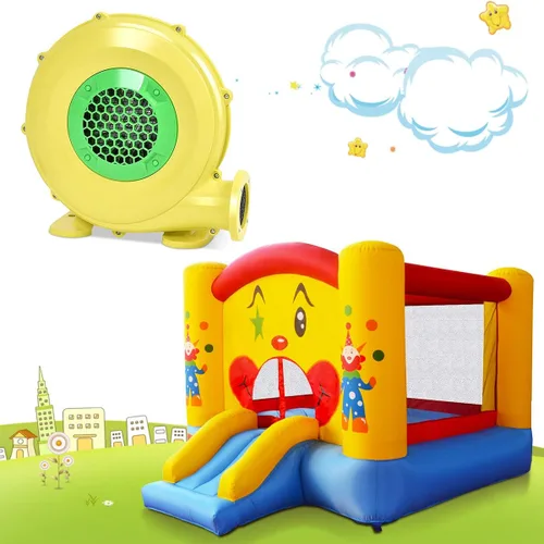 Vista 2 de GOFLAME Soplador de aire para inflables, ventilador eléctrico portátil y potente, soplador de casa de rebote de 1 HP para toboganes de salto